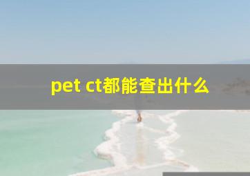 pet ct都能查出什么